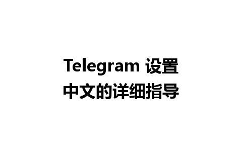 Telegram 设置中文的详细指导