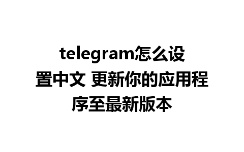 telegram怎么设置中文 更新你的应用程序至最新版本