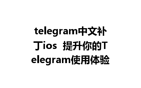 telegram中文补丁ios  提升你的Telegram使用体验