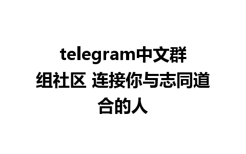 telegram中文群组社区 连接你与志同道合的人