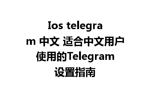 Ios telegram 中文 适合中文用户使用的Telegram设置指南