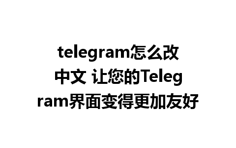 telegram怎么改中文 让您的Telegram界面变得更加友好