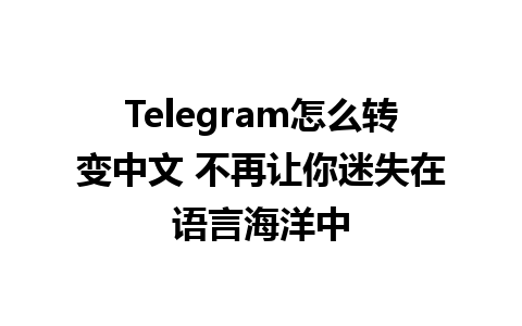  Telegram怎么转变中文 不再让你迷失在语言海洋中